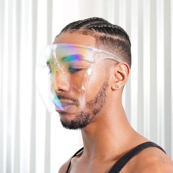 Clear Hologram Oversized Shield Visor Sunglasses - Picture 4 of 4